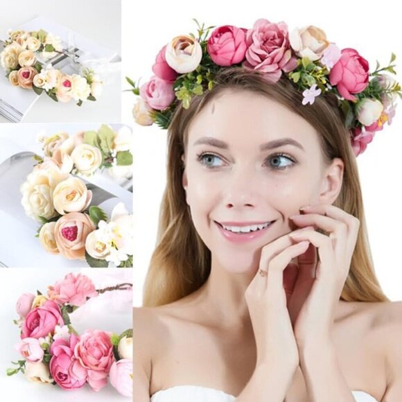 Floral Cloth Headband Bridal Hair Accessories Wedding Party Photo Prop main image 5